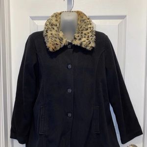 Children's Place fleece coat with removable faux fur collar